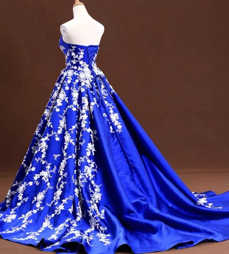 Vista 3 de Kivary Vestidos de noche formales de satén con encaje blanco largo de baile con cuello en V estilo gótico