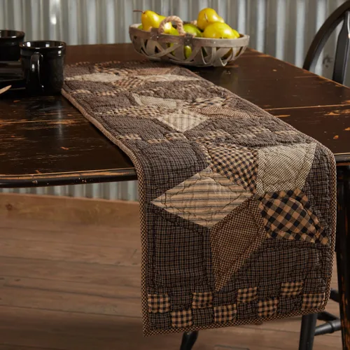 Vista 7 de VHC Brands, Farmhouse Star, algodón, 13x36, alfombra acolchada, color negro