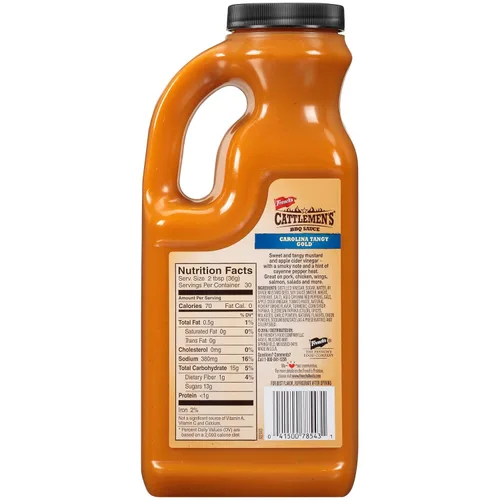 Vista 2 de Cattlemen's Carolina Tangy Gold - Salsa para barbacoa, 38 onzas (paquete de 6)