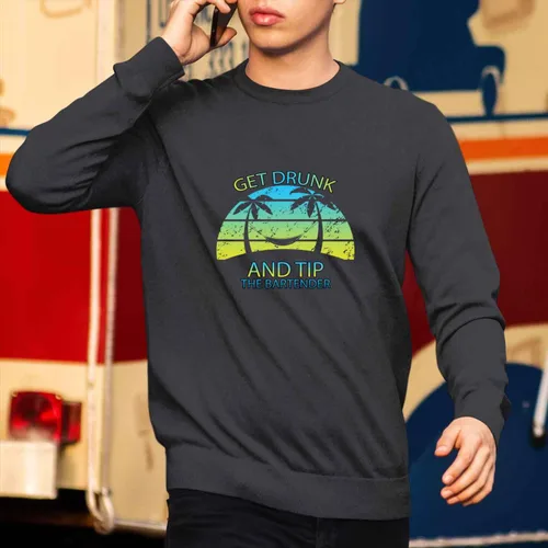 Vista 2 de Beer Lover's Gift, Ideal for Uncle's Bar Party - Alcohol Beer Drunk Tip Bartender Men Women Multi Size Black Sweatshirt
