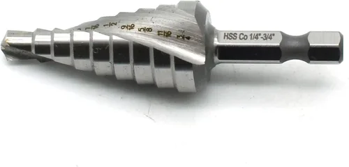 Vista 2 de TEMO Broca de paso en espiral de cobalto M35 Unibit Bit 1/4-3/4" 9 tamaño 1