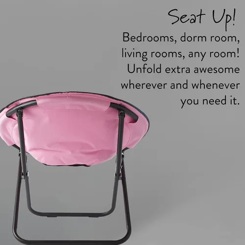 Vista 4 de Disney Minnie Mouse - Silla plegable de felpa con platillo plegable de 32 pulgadas y marco de metal para niños, adolescentes y adultos