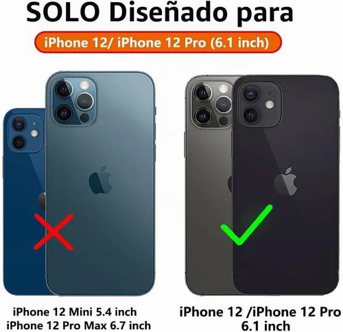 Vista 2 de Funda para iPhone 12/iPhone 12 Pro con cubierta para lente de cámara, color negro