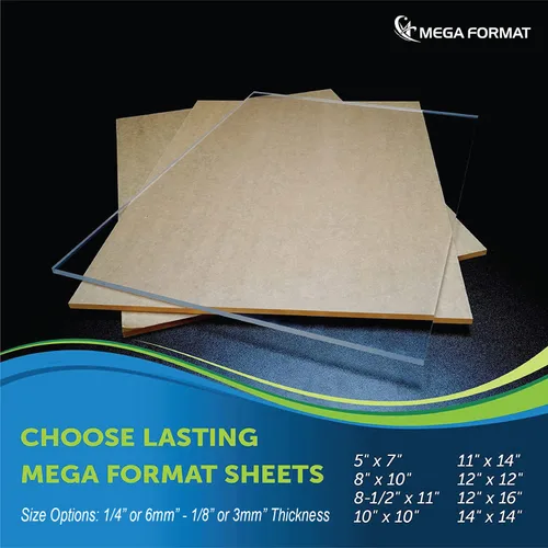 Vista 3 de Mega Format Hoja de acrílico transparente, lámina de plexiglás gruesa y duradera para obras de arte, cubiertas, paneles de ventana y diseños