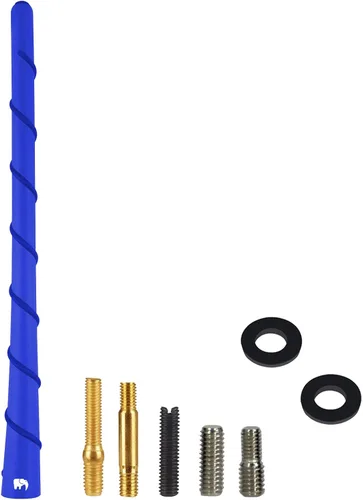Vista 4 de ONE250 Antena de núcleo de cobre en espiral de 8 pulgadas, compatible con motocicletas Harley Davidson, Street Glide, Road Glide, Road King, Electra