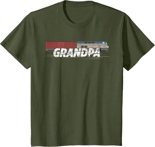 Vista 21 de RC Model Train Shirt Grandpa Train Boxcar HO Scale T-Shirt Negro