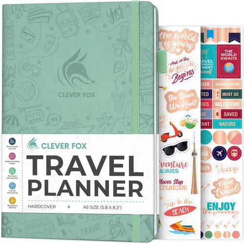 Vista 29 de Clever Fox Bolsillo para diario de viaje, organizador de itinerarios de vacaciones y viajes por carretera, diario de memoria de viaje, cuaderno