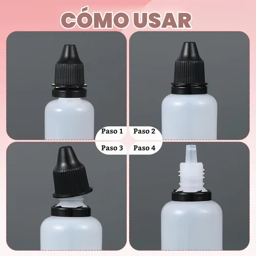 Vista 5 de Tioncy 100 botellas de plástico con cuentagotas de 1.0 fl oz, botellas de líquido exprimibles a granel con tapas a prueba de fugas, cuentagotas