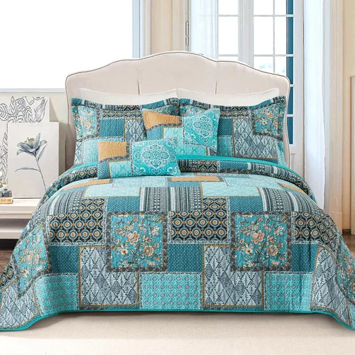 Vista 37 de VAPUTAR Juego de ropa de cama de edredón de 100 % algodón, tamaño Queen
