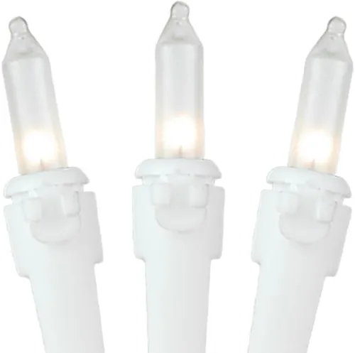 Vista 4 de Novelty Lights - Cadena de 100 mini luces incandescentes con bulbo, 50 pies, espaciadas cada 6 pulgadas, con cable blanco, con certificación UL