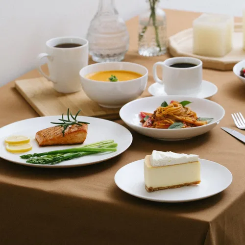 Vista 7 de BTaT- Platos de postre blancos, 8 pulgadas, juego de 12, platos pequeños para aperitivos, regalos de Navidad