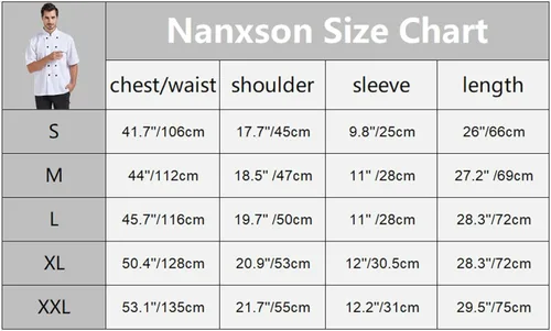 Vista 7 de Nanxson Chaqueta de chef unisex de manga cortalarga para hombres y mujeres CFM0001