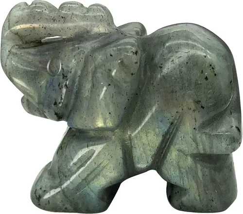 Vista 14 de Fekuar Figuras de elefante de cristal curativo talladas a mano de 1.5 pulgadas, escultura de estatua de animal de bolsillo de la suerte, decoración