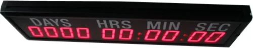 Vista 2 de AZOOU 2.3 pulgadas 10 dígitos LED rojo temporizador de cuenta regresiva/hacia arriba montado en la pared reloj con días horas minutos segundos