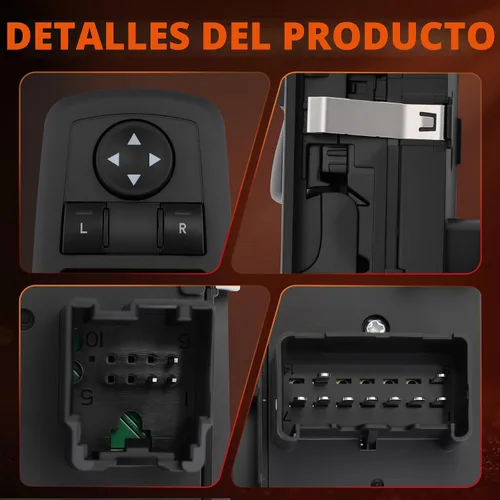 Vista 4 de Interruptor de ventana del lado del conductor con botón de control de potencia maestro de 3 pines + 9 pines Compatible con Dodge Ram 1500 2500