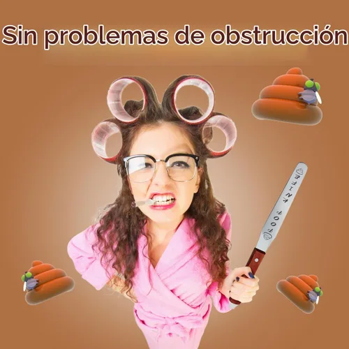 Vista 2 de Cuchillo para caca, cuchillo de caca de metal duradero de 12 pulgadas para bloque de inodoro, mango de madera extra largo, palo de caca, broma