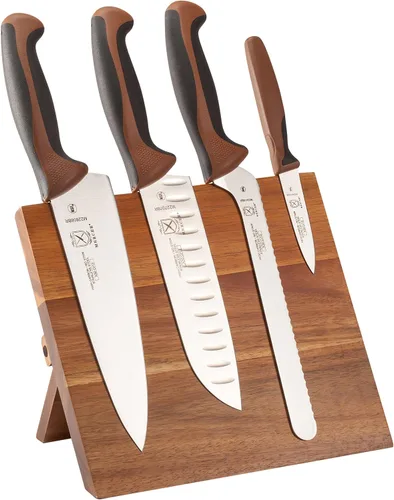 Vista 25 de Mercer Culinary Millennia - Juego de 5 tableros magnéticos con asas negras, acacia, 16 x 8 x 18 pulgadas