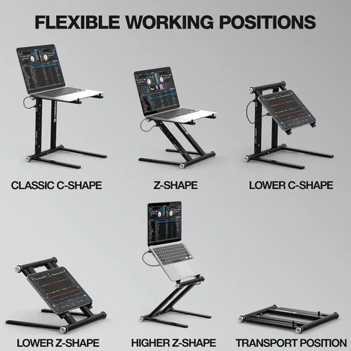 Vista 5 de Reloop Soporte avanzado para portátil con USB-C PD Hub (AMS, negro (AMS-STAND-HUB)