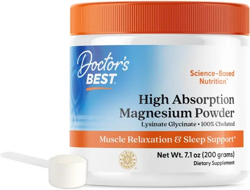 Vista 9 de Doctors Best - Polvo de magnesio de alta absorción glicinato de lisinato 100% quelado, relajación muscular y apoyo para dormir, sin gluten, vegano