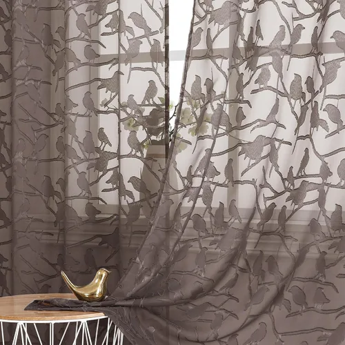 Vista 85 de OVZME Anji Clip Voile Sheer Tiers RD 2X30X36 Negro