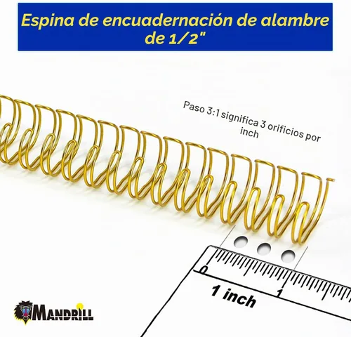 Vista 3 de Rayson WR32127M Espinas de encuadernación con alambre, multicolor, alambre de unión de doble bucle de paso 3:1 de 1/2 pulgada, paquete de anillo