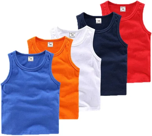 Vista 2 de DCUTERQ Camisetas sin mangas para bebés, niños y niñas, camisetas sin mangas de algodón, chaleco sin mangas de verano