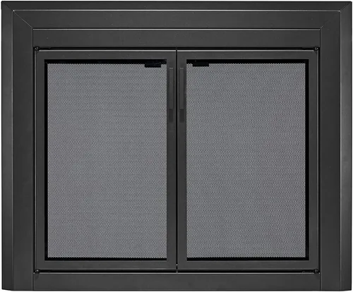 Vista 13 de UniFlame - Logan - Puertas de chimenea estilo gabinete con vidrio templado ahumado