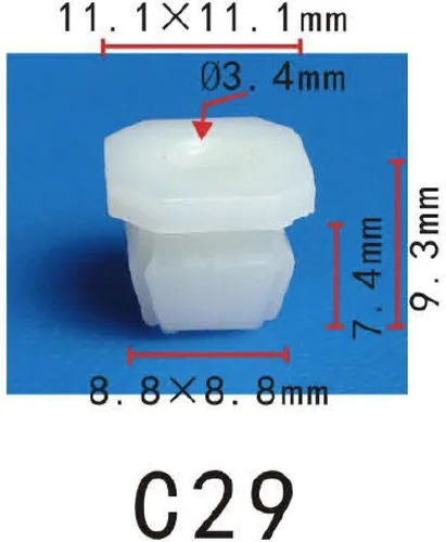 Vista 84 de Autobahn88 - Clip de remache tipo push-in para parachoques, compatible con Renault (OEM: 054000001R) (Paquete de 20)