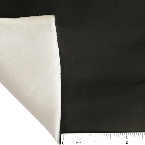 Vista 2 de 1/4" espuma respaldada espuma de vinilo marino tela de tapicería negro muestra 3" x 3" barco auto