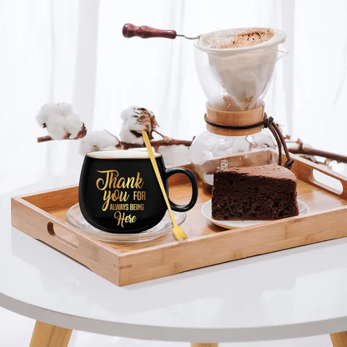 Vista 5 de Tioncy 12 juegos de tazas de regalo de agradecimiento, regalos de agradecimiento a los empleados, tazas de café de cerámica inspiradoras de 12 onzas