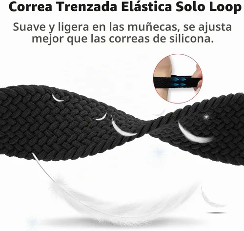 Vista 3 de SimpleThings Correa trenzada compatible con AT&T amiGO Jr Watch 2/1 Amigo MagBraided-Negro/Azul/Jeans