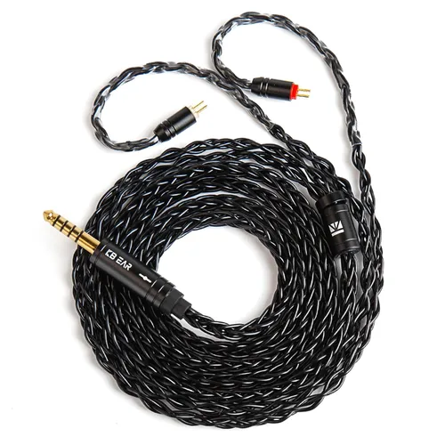 Vista 13 de KBEAR ST12 MAX - Cable IEM de 4.9 ft/4.92 pies, 8 hebras, 4N OFC, chapado en plata, cable de extensión de auriculares de 14 núcleos, cable de Gris