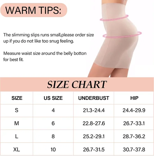 Vista 5 de 2 piezas de medias sandalias para mujer, sin costuras, vestido sin costuras, cintura alta, control de abdomen, falda moldeadora