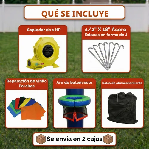 Vista 7 de Pogo Bounce House - Bloque de construcción inflable comercial para castillo y soplador