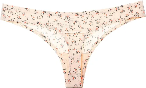 Vista 5 de Justgoo Tangas sexys para mujer, ropa interior sin reflejos, pantalones de cintura baja, pantalones con espalda en T, paquete de 6