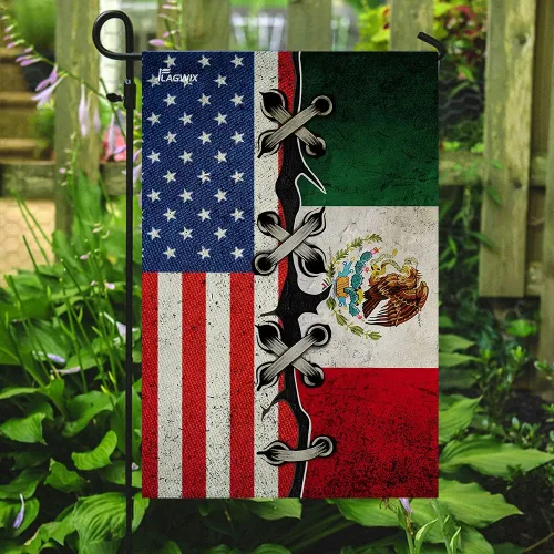Vista 7 de FLAGWIX Banderas mexicanas – Bandera estadounidense LHA758F, bandera de casa (29.5 x 39.5 pulgadas) – Banderas de jardín de casa de Estados Unidos