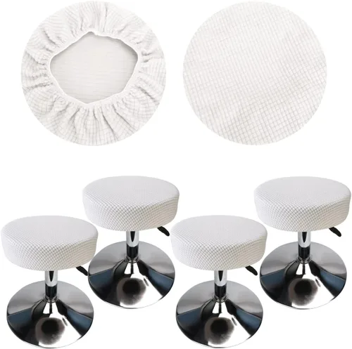 Vista 12 de Funda de taburete redonda de 12 a 16 pulgadas, fundas de asiento redondas para taburetes de bar, tela de lujo elástica, lavable de jacquard a prueba