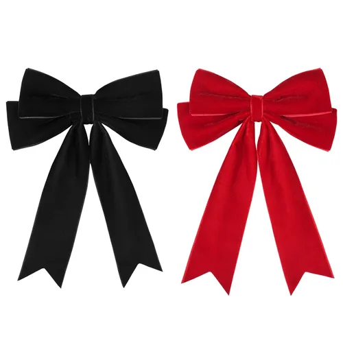 Vista 8 de 2 piezas de broches de cinta de terciopelo con lazos de pelo marrones, broches grandes de cocodrilo de otoño, accesorios para el cabello