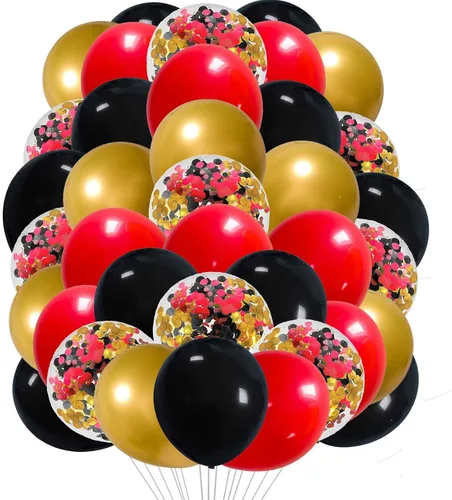 Vista 15 de We Moment Globos negros de 12 pulgadas color verde oscuro y dorado metálico cromado con globos de confeti, para baby shower, decoración de fiesta