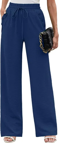Vista 72 de Heymoments Wide Leg Pant for Women High Waist Trouser A01-negro