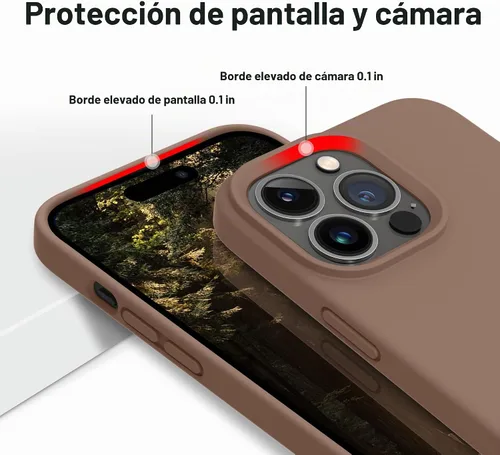 Vista 7 de OTOFLY Diseñada para iPhone 14 Pro, funda delgada de silicona a prueba de golpes para iPhone 14 Pro de 6.1 pulgadas (marrón claro)