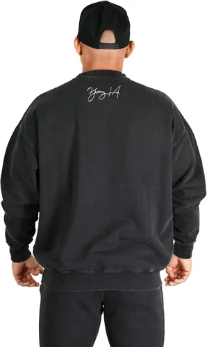 Vista 6 de YoungLA Sudadera de cuello redondo de gran tamaño para hombre, mezcla pesada cómoda Estilo cómodo activo 530