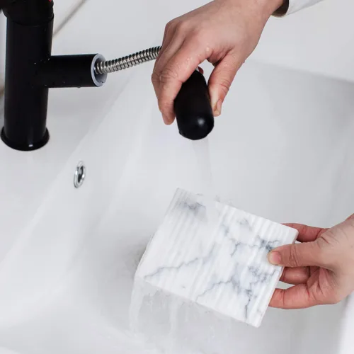 Vista 6 de Jabonera de mármol drenante para ducha de baño, antideslizante y de secado rápido