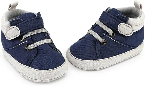 Vista 5 de SOFMUO Zapatos deportivos para bebés, niños y niñas, de piel sintética, antideslizantes, suela de goma suave, botines de vestir para niños pequeños