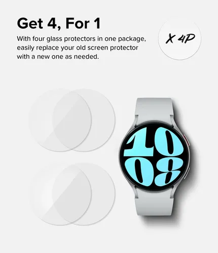 Vista 9 de Ringke Funda de estilo bisel compatible con Samsung Galaxy Watch 6 de 1.732 pulgadas [44-04 (ST) plateada] + vidrio compatible con Samsung Galaxy