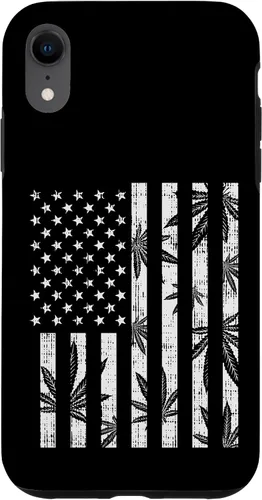 Vista 8 de Funda para iPhone 14 Weed Bandera de Estados Unidos Retro Marihuana Cannabis Patriot Stoner
