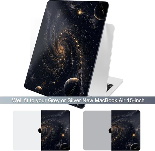 Vista 3 de Batianda Funda para MacBook Air de 15" 2026 M5 M4 M3 M2 Chip, Astro Vortex Astro Vórtice