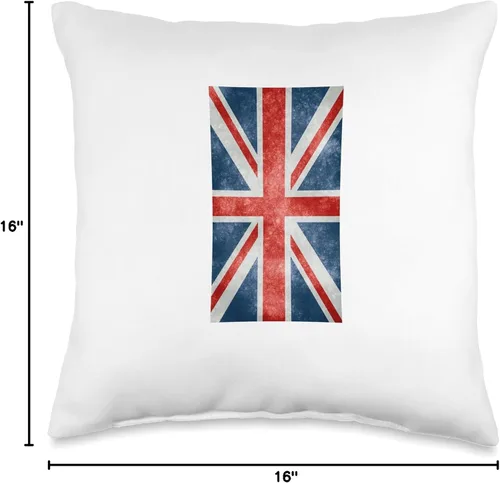 Vista 4 de BritishMerch Almohada vertical con bandera británica, 16 x 16 pulgadas, multicolor