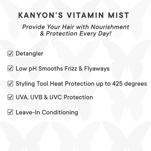 Vista 2 de Kanyon Vitamin Mist - Spray acondicionador sin enjuague de 6.7 onzas para peinar el cabello, acondicionador desenredante para encrespamiento, puntas