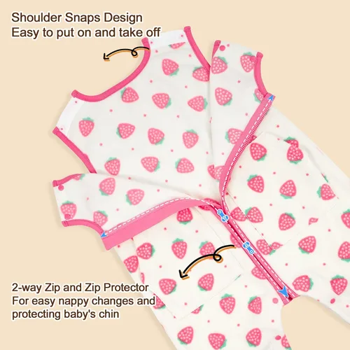 Vista 4 de MooMoo Baby Saco de dormir con pies de franela sin mangas para bebé saco de dormir con piernas manta portátil 12M-3T